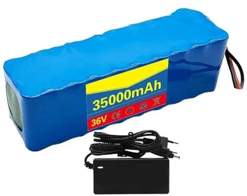 Batterie 36V 35Ah EBike Batterie Batterie de vélo électrique Haute Puissance 10S4P Batteries pour vélo pour 800W 500W 300W 200W Moteur avec Chargeur Boîtier en PVC étanche 36V 35Ah,XT30+JST
