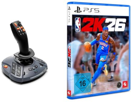 Thrustmaster SimTask FarmStick Multifunktionaler Joystick fr Landwirtschafts-Simulator & Bau-Simulationen, 33 Tasten, H.E.A.R.T-Przision, Kompatibel mit PC & PS5 + NBA 2K26 - [Playstation 5]