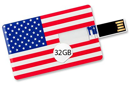 CLE CARDAN LIGHT EUROPE 32GB Speicherkarte in Scheckkartenform Flagge USA USB Stick Datenspeicher
