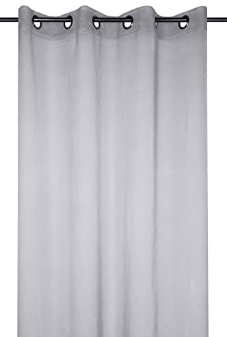 Stof - Rideau - Voile Monna avec Œillets pour Salon ou Chambre - Taille 135 x 260 - Gris - Voile pour Fenêtre ou Dressing - Garantira Votre Intimité - Décoration - Idéal pour Maison