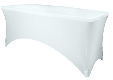 eXpand original Tischhusse, Tischcover weiß - Tisch Husse, Cover als Tischdecke - 140cm bis 160cm - Geschlossen - Stretch