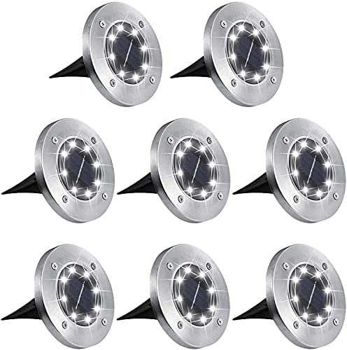 Aogist Aogist Solar-Bodenleuchten, 8 LED-Gartenleuchten, wasserdichte Terrassen-Scheibenleuchten, in den Boden eingelassene Außenlandschaftsbeleuchtung für Rasen, Terrasse, Weg, Hof, Deck, Gehweg, we