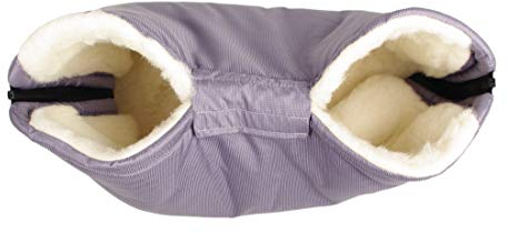 Kaarsgaren Handwärmer für Kinderwagen Grau, warmer Handmuff mit Merinowolle Innenfutter, Universalgröße für Buggy, Jogger, Radanhänger (Grau)