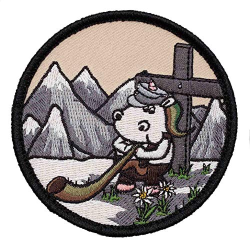 Café Viereck ® Bundeswehr Gebirgsjäger Einhorn Fun Patch Gestickt mit Klett - 8 cm