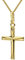 MATERIA Kreuzkette Gold 375 Damen - Gold Anhänger mit Kette 42cm aus 9 Karat Gelbgold in Schmuck Etui GKA-2