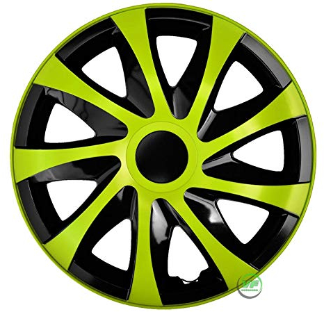 J&J AUTOMOTIVE | 14 Radkappen Radzierblenden 4er Set 14 Zoll Grün-Schwarz Draco CS, Radabdeckung, Radkappen, Zierblenden, Felgen