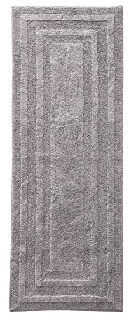 Eddie Bauer - Bathroom Rug, 100% Soft Plush Tufted Cotton Runner Rug, Highly Absorbent, Quick-Dry, and Skid-Resistant Backing (Logan Chrome Grey, 22 x 60)