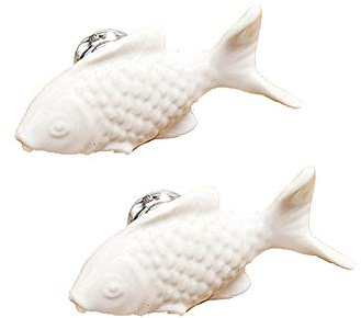 Jjoer MöBelknöPfe Vintage Fisch Keramik Griffe FüR KüChenschräNke Schraubenmontage Kommoden KnöPfe Für Schubladen Tür Schranktür Kleiderschrank Türmöbel White