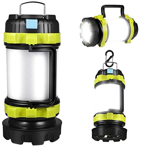 Rechargeable Camping Lantern - LED Camping Light with 6 Modes, Waterproof Tent Light for Emergencies, Hiking, Night Fishing & Hunting, Portable Battery-Powered Camping Lamp
