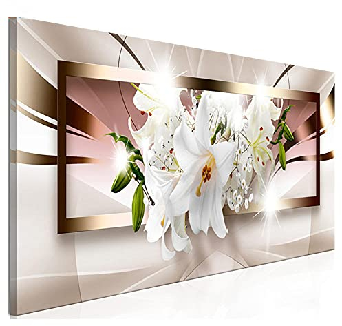 5D Diamant Painting kit Lilie Blumen DIY Diamond Painting Set für Erwachsene/Kinder Malen nach Zahlen Stickerei Kreuzstich Kristall Strass Leinwand Kunst Diamond Wand Dekoration Round drill 50x100cm