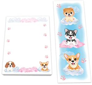 Junapack 12 Lesezeichen + 12 Mini-Notizblöcke (A7-Format) Hund Hunde Mitgebsel für Kindergeburtstag Gastgeschenke für Mädchen Jungen Jungs