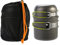 Tiiyee Kit De Casserole Camping, Aluminium Plein Air Batterie Cuisine Set Mini Réchaud à Gaz Ustensiles Avec Sac Rangement Pour Pique Nique BBQ Randonnée Pédestre Alpinisme Survie Outdoor Pêche