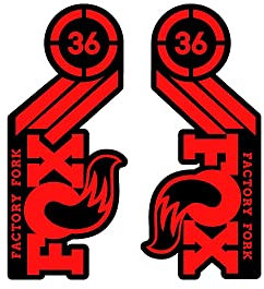 STAR SAM Autocollants compatibles avec fourche de vélo Fox factory 36 2015 27,5 Rouge 1 cm