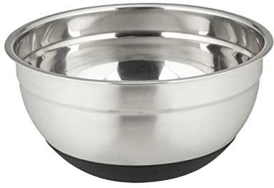 Wenko Bol INOX Aru 1,7 litres, Bol en Acier Inoxydable Black Outdoor Kitchen avec Surface antidérapante en Silicone Noir sur Le Dessous pour Une Tenue Stable, Lavable au Lave-Vaisselle, Ø 20 x 10 cm