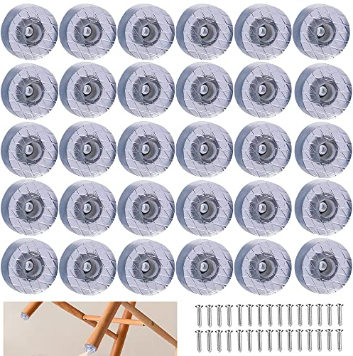 SoundZero 30 Pièce Patins Antidérapants Ronds en Caoutchouc, 30mm Patins Protection Jambe Meubles, Pieds Vérin de Meuble Antidérapant, pour Table à Manger Canapé Chaise pour Réduction de Bruit