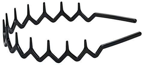 Zig Zag Headband,Shark Tooth Women Hair Band,Comb Headbands,Plastic Wavy HoopType Alice Hairband,Wave Curly Shape Teeth Bands Fits Women's,Men,Kids,Girls,Boys,(Black Hard Polish Non-Slip Hairbands)
