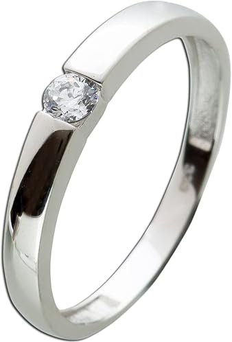 Ch.Abramowicz Damenring Gelbgold 333 8 Karat Spannring Fassung funkelnder Zirkonia 20