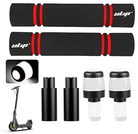 ulip Lenkergriffe Lenkerverlängerung mit Blinkern Lenker-Ersatzteile für Segway Ninebot Max G30 G30LP G30E F30 F20 F25 F40 Elektroroller (Schwarz-Weiß)