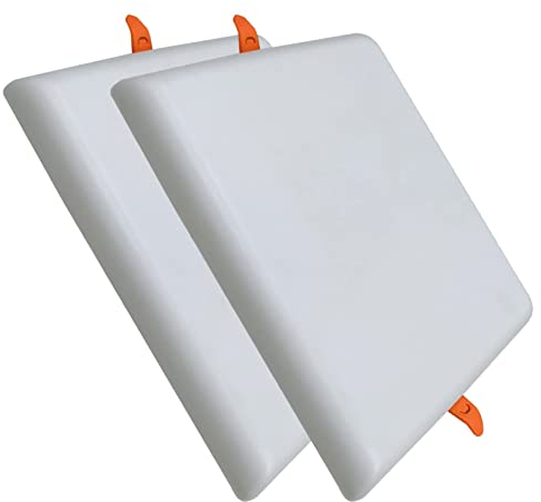 LED ATOMANT Pack 2x Downlight LED Panel Cuadrado 36W, Corte Ajustable (60-210mm), Color Blanco Calido (3000K), 3300 lumenes, Sin Marco