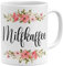 OM3® witzige Milfkaffee Tasse mit Spruch Milf Blumig Kitschig | Keramik Becher | 11oz 325ml | Beidseitig Bedruckt | Weiss