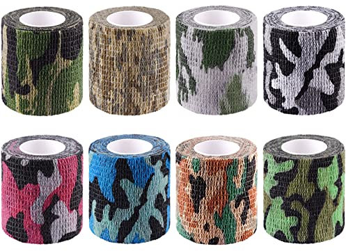 BQTQ 8 Rollen Haftbandage Verband Tape Verband Selbstklebend Selbsthaftende Cohesive Bandage Haftbandage Selbstklebend Fixierverband Elastische (8 Farben, 5 cm x 4,5 m)
