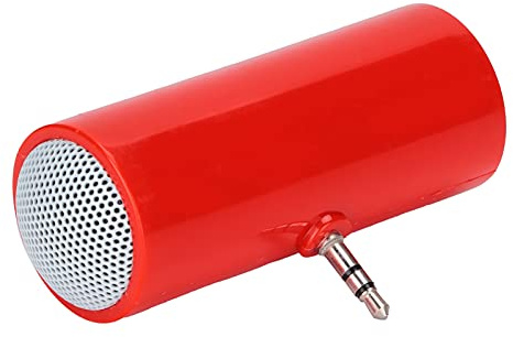 Haut-Parleur Portable, Prise Jack 3,5 Mm Stéréo alimenté par Batterie sans Fil, Mini Haut-Parleur Portable pour Téléphones Portables et Tablettes, Cadeau de Noël (Rouge)
