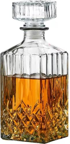 Niceey Whisky Karaffe Geschenkset, Kristall, Dekanter Vintage, 900ml, Whiskey Set Männergeschenke, Karaffe für Spirituosen, Likör oder Whisky, Perfektes Geschenke für Männer