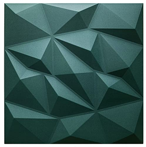 Deccart - 3D Wandpaneele 50x50 cm - Paneele Wand Wall Panels Deko Wandverkleidung Innen Panel Deckenverkleidung Decke Deckenpaneele Platten Styropor EPS-Polystyrol Brylant 12 m², 48 Stück,Grün