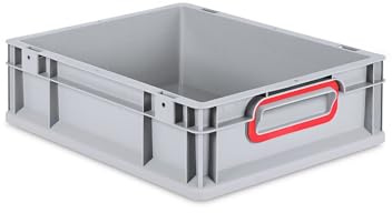 PROREGAL Eurobox NextGen Color | HxBxT 12x30x40cm | 11 Liter | Griffe rot geschlossen | Glatter Boden | Eurobehälter, Transportbox, Transportbehälter, Stapelbehälter