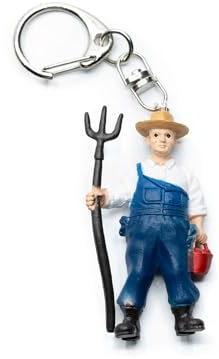 Miniblings Bauer Schlüsselanhänger Farmer Landwirt Hut - Handmade Modeschmuck I Anhänger Schlüsselring Schlüsselband Keyring