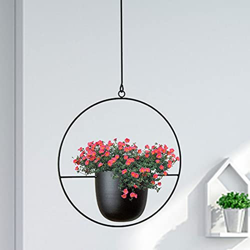 ARSBORUI Macetero colgante de metal, moderno, decorativo, colgante bohemio, colgante para plantas, soporte para plantas, maceta colgante para interior y exterior, techo, balcones, decoración de pared