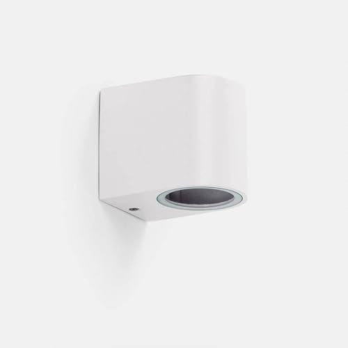 Damastoreitalia Universo Applique da esterno a parete IP65 bianca per balcone e giardino con attacco GU10 luce up/down moderna (Bianco monoemissione)