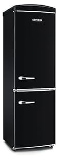 SEVERIN Frigorifero Congelatore combinato Total NoFrost, Posa libera, Larghezza 60 cm, 315 L, Classe E, Veggibox incluso, Retro, Nero, RKG 8998