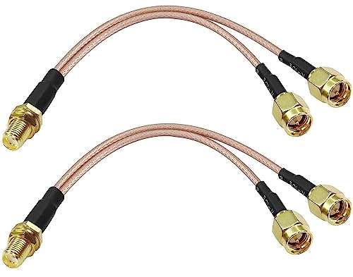 XMSJSIY SMA Y Splitter Cavo SMA femmina a Dual Male coassiale RG316 cavo di prolunga per GSM/GPRS/WiFi scheda di rete modulo -15 cm – 2 pezzi