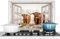 KitchenYeah© Paraschizzi Paraspruzzi per Cucina Lamiera Alluminio 70x50 cm Alzatina Top Decorazioni Cucine Vista Trasparente - Highlander Scozzese - Animali