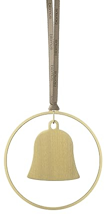 blomus Weihnachtsschmuck 4er Set KITAI | Glocken in Gold | Ø 8 cm | Weihnachtsbaum Deko aus Eisen | Christbaumschmuck mit 2 verschiedenen Satinbändern inkl. Geschenkbox
