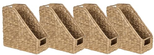 Stehsammler aus Wasserhyazinthe natürlich Boho Stil für Dokumente 4er Set Baoloc
