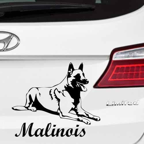 Rakelfix Hund Malinois mit Schriftzug ca. 20cm Belgischer Schäferhund Hunderasse Hund Aufkleber Aufkleber Autoaufkleber Wandtattoo