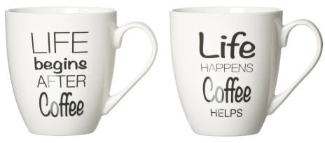 Ritzenhoff & Breker Kaffeebecher Life Sprüche Größe Kaffeebecher 590 ml 2-fach sortiert