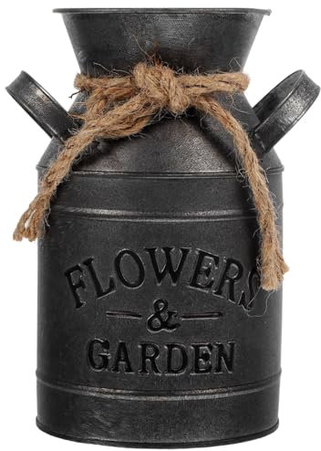 Alipis Retro Milk Jug Farmhouse Flower Bucket Pitcher Vase Decorative Plant Bucket for Front Porch Bedroom Kitchen Cabinet Rustic Vintage Style