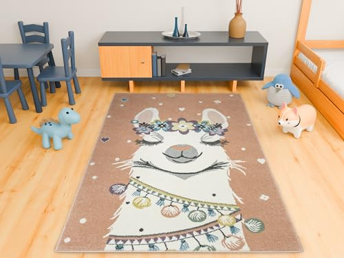 AKCILA Rechteckig Kinderteppich Lima 200x290cm, Teppiche für ein Kinderzimmer mit kurzem Flor, Teppich für ein Mädchen, Kinderteppich, Spielteppich