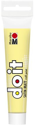 Marabu DO IT Craft Paint, 36 ml jaune pastel, peinture acrylique satinée pour le bricolage et les loisirs créatifs, peinture à l'eau, résistante aux intempéries, à la lumière, 12760076022