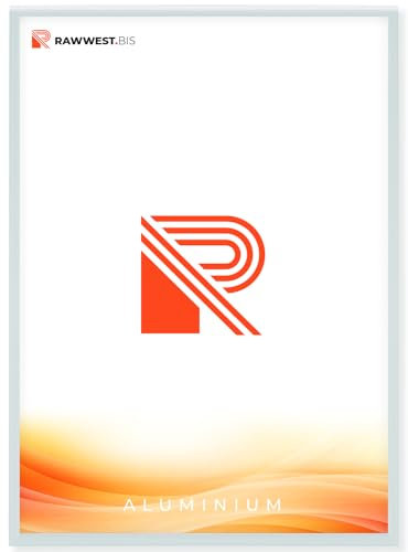 RAWWEST.BIS Alurahmen Bilderrahmen 50x75cm Plakatrahmen Alurahmen mit Acrylglas Rahmen aus Aluminium für Bilder Poster Fotos und für Puzzle, Posterrahmen Fotorahmen, Silber