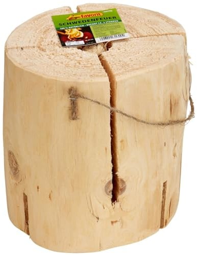 Schwedenfeuer 21 cm x 23 cm Brenndauer 120 min Holz Kamin Feuerschale (1)