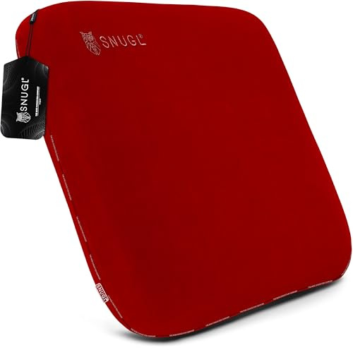 SNUGL Sofakissen 50x50cm mit Bezug | Memory Foam Kissen formstabil | Waschbarer Samt Kissenbezug hypoallergen | Kissen für Sofa & Wohnzimmer Dekoration – Rot (1 Kissen)