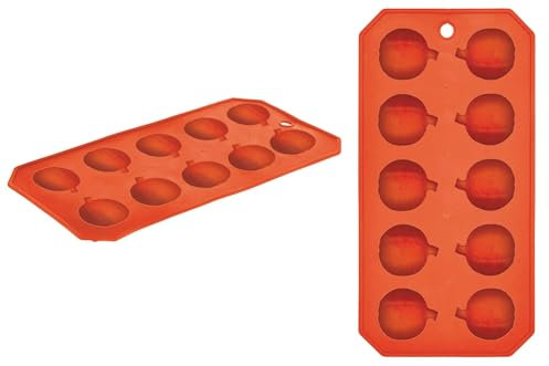 Halloween Ice Cube Tray - Skulls or Pumpkins - Perfect for Halloween Parties - Chocolate & Jelly Moulds - Makes 10 Skull or Pumpkin Shaped Pieces - Reusable (Orange - Pumpkins)