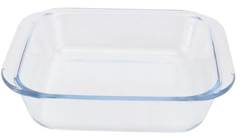 PHENOFICE 1Stk quadratische Auflaufform aus Glas Ofenpfannen Auflaufform backen Ofenplatte Glasplatte glasbrett Teller zum Servieren von Speisen Ofenbackform Glas mit hohem Borgehalt Weiß
