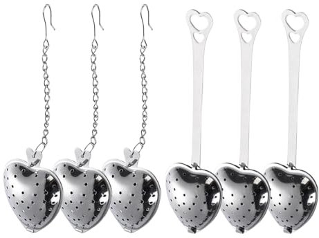 6 Pieces Heart-Shaped Tea Strainers, Stainless Steel Tea Strainers, Creative Tea Brewers, Tea Filter Tools, Tea Brewing Accessories