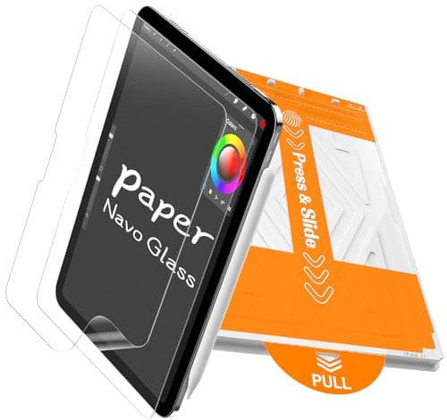 PandaShield Paperfeel - Confezione da 2 pellicole protettive in vetro temperato per iPad Air 11 M2 (2024) di sesta generazione, materiale per scrittura naturale, kit di installazione facile,