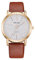OFFCUP Damenuhr, Damen Analog Quarz Uhr mit Leder Armband, Uhren Damen Sternenhimmel Einfache Business Klassische Armbanduhr Lässig Quarzuhr Kleideruhr, 3 Zeiger, 39 mm Gehäusegröße -Braun